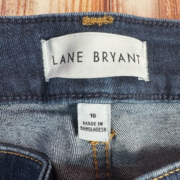 Lane Bryant Sz 16 Mid Rise Bermuda Flex Magic Waistband Jean Denim Shorts 34x10 - Picture 6 of 7